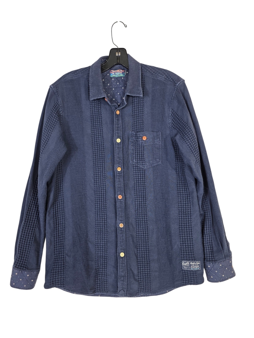 Scotch & Soda Navy Textured Button-Down Shirt